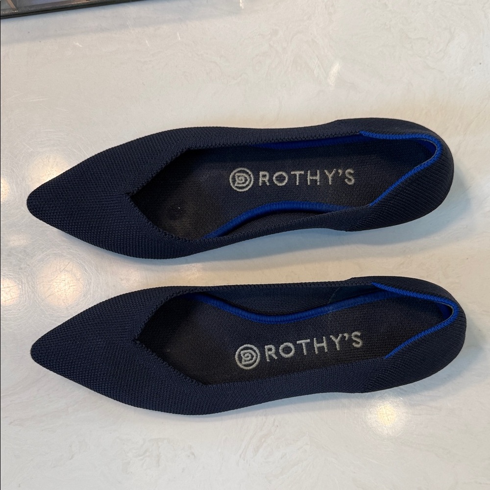 Rothy's Navy Pointed Flats - Picture 3 of 8